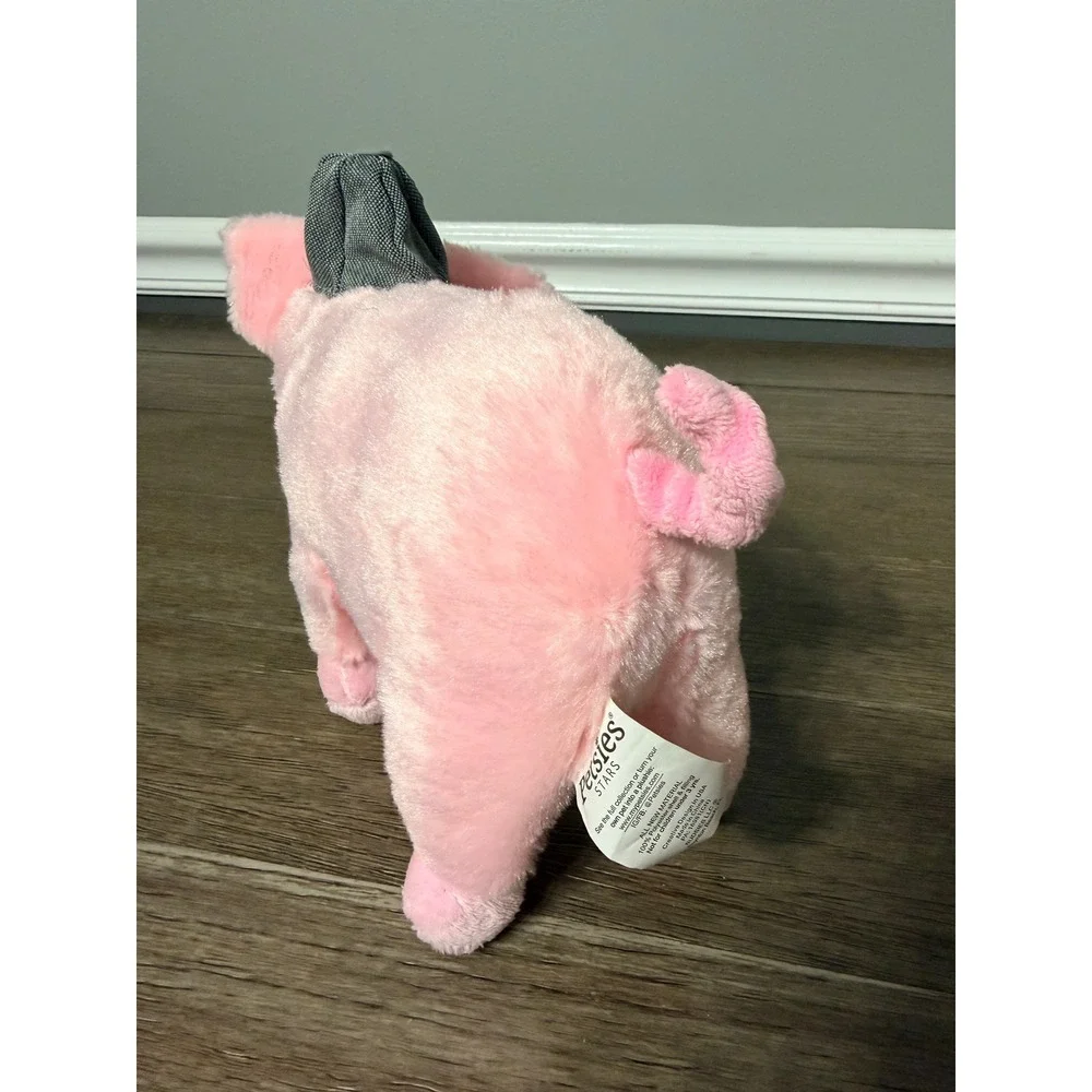 Petsies Stars Pink Pig Snout Life Grey Hat Plush‎ Stuffed Animal Toy